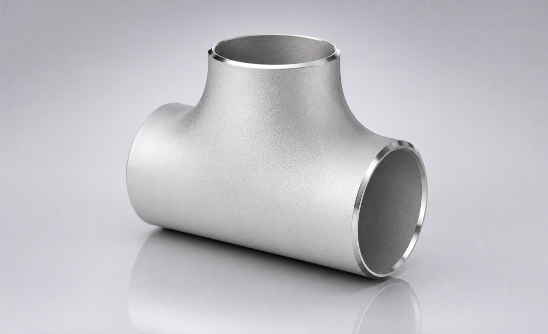 Robust stainless steel butt weld equal tee manufactured in India by Jaiman Metalloys LLP, featuring expert edge beveling and deep penetration welding for industrial piping networks.